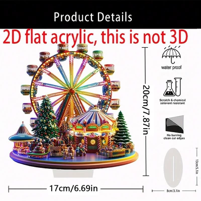Cross-Border Ferris Wheel Decorative Logo Ornaments Acrylic Home Desktop Ornaments Living Room Bedroom Holiday Decorations (Car hanging) - 1-3mm-thick