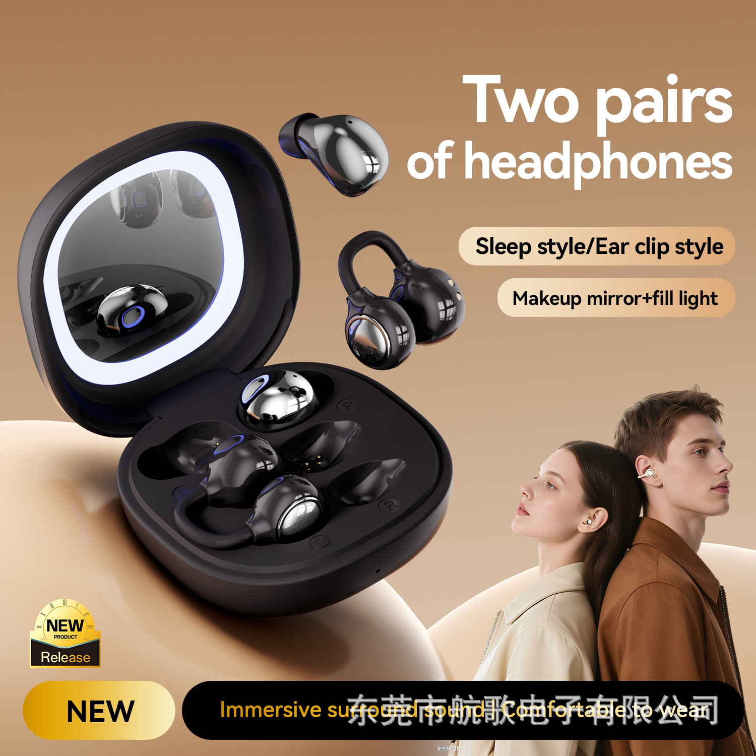 New Dual-Ear Bluetooth Headphones M165, Popular Model with Digital Display, Open-Style Non-In-Ear Sports Bluetooth Headphones 6.0