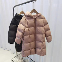 宝宝冬装中长款儿童90绒羽绒服面包服加厚长款男童女童外套批发