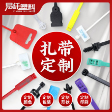 特殊扎带彩色尼龙扎带塑料封条PA66标牌扎带模具彩标logo激光印字