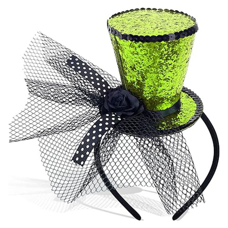 Light green webbing mesh bow
