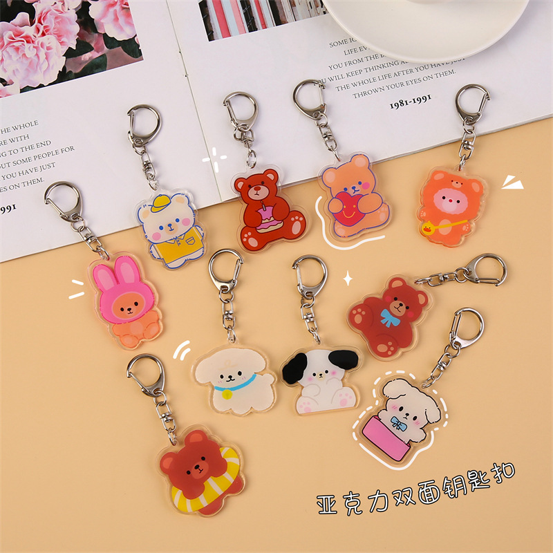 Insアニメかわいい熊動物アクリルキーホルダー卸売り学生カバン掛けアクセサリープレゼント|undefined