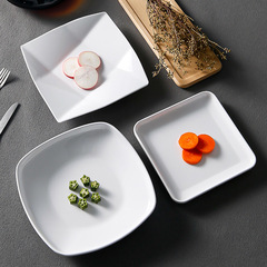 A5 white melamine square deep plate dining plate for hotel restaurant commercial porcelain-like fried rice hot pot nine-grid plate