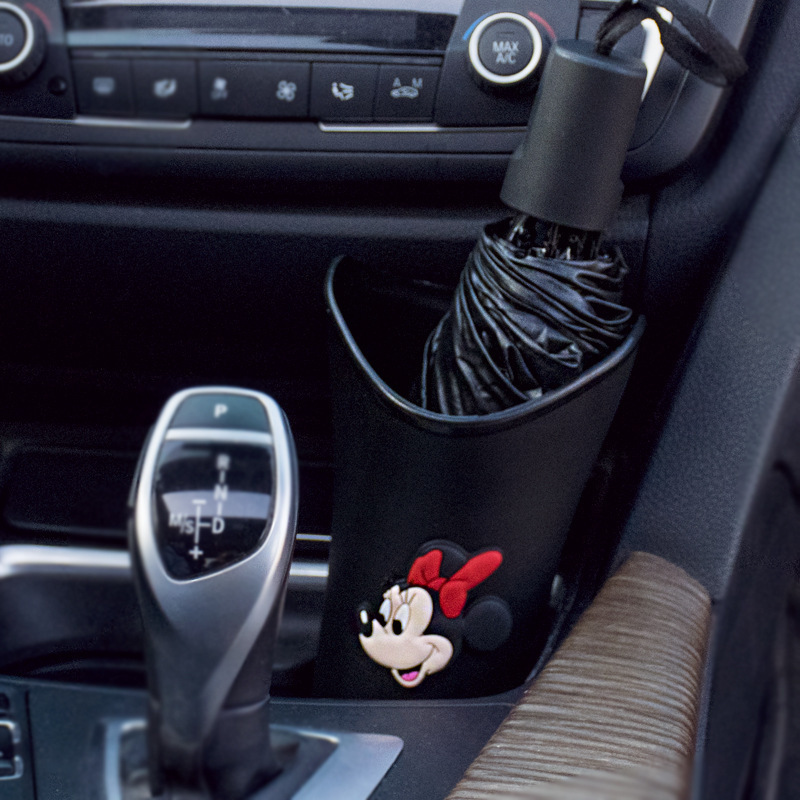 Barril de almacenamiento de paraguas para automóvil, asiento delantero, trasero, cubo de paraguas colgante, cubo de basura pequeño creativo para automóvil, cubo de almacenamiento lindo