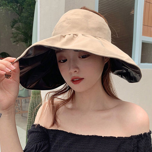 New hat women's face-covering large brim UV sun protection hat summer vinyl sun hat sports cute fisherman hat wholesale