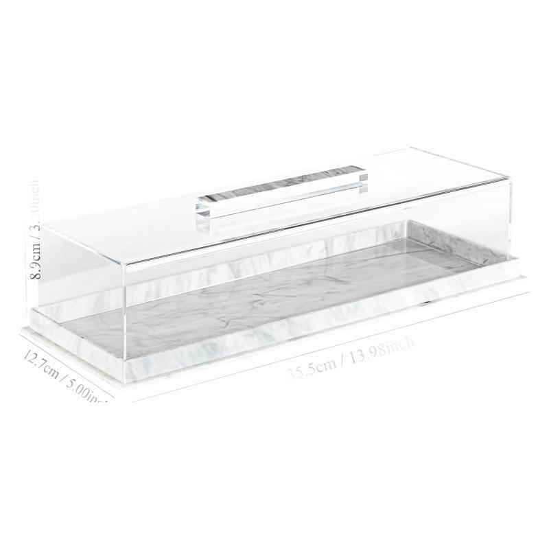 Caja de pan acrílico transfronteriza bandeja de pastel rectangular cubierta de pastel bandeja de fiesta de postres