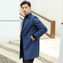 新款双面羊绒大衣男宽松大码高端呢子外套上衣秋冬纯羊毛外搭长袖