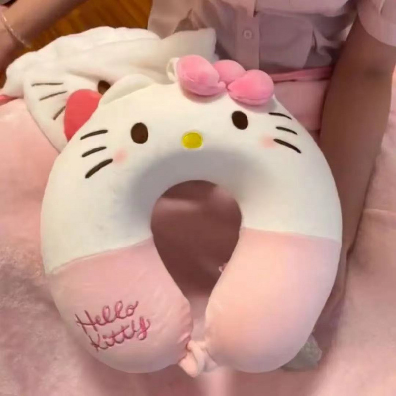 ハローキティ猫 U 字型枕ガールハート飛行機旅行枕睡眠枕ぬいぐるみハローキティ|undefined