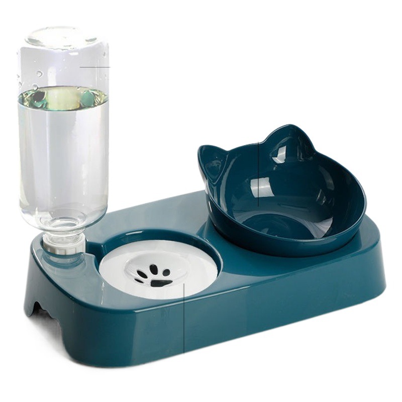 Cuenco de gato doble cuenco automático protección del agua potable columna cervical cuenco de perro cuenco de comida para gatos cuenco de agua antidetonante cuenco de arroz suministros