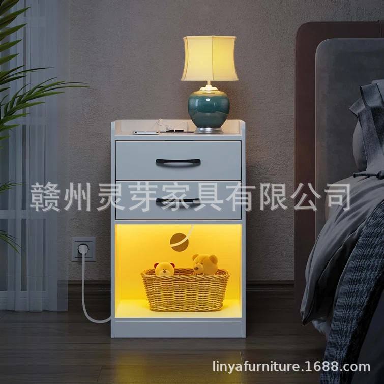 Amazon venta caliente de muebles de tablero con diodos luminosos recargables mesas de cama fábrica de comercio exterior al por mayor