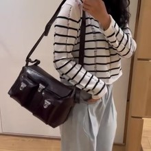 植鞣Bag 真皮机车包2025秋冬大容量复古邮差包潮流单肩腋下斜挎包