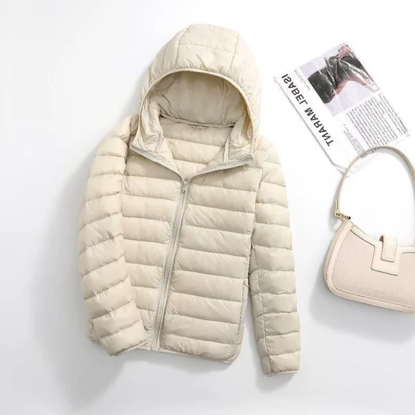 With hood, white