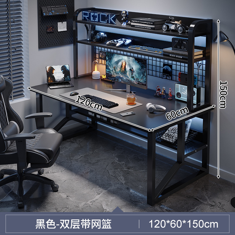 escritorio de computadora simple mesa y silla set dormitorio escritorio doméstico estante de escritorio integral con agujero tabla de estante de almacenamiento