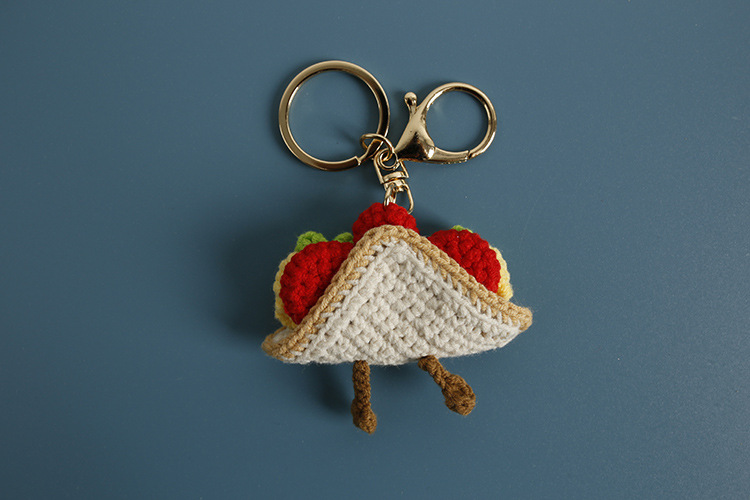1 Piece Quantity 1 Piece Sandwich Keychain Yarn Handmade Cute Keychain