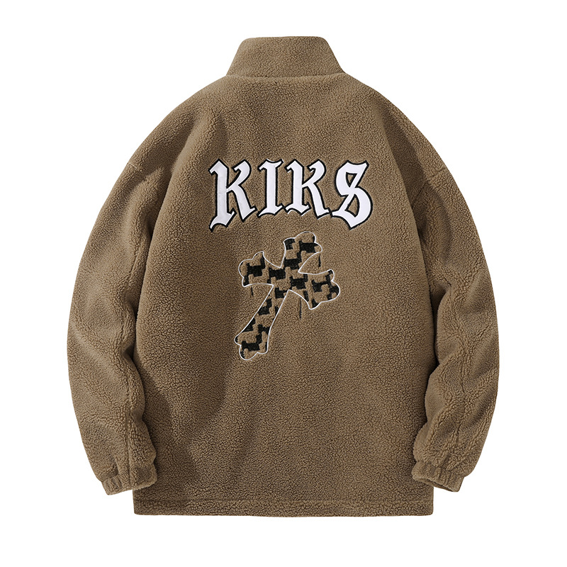 Men's Clothing Autumn and winter lamb wool cotton coat men's coat plus velvet thick cotton jacket boys this year's new winter cotton coat_voghion.com