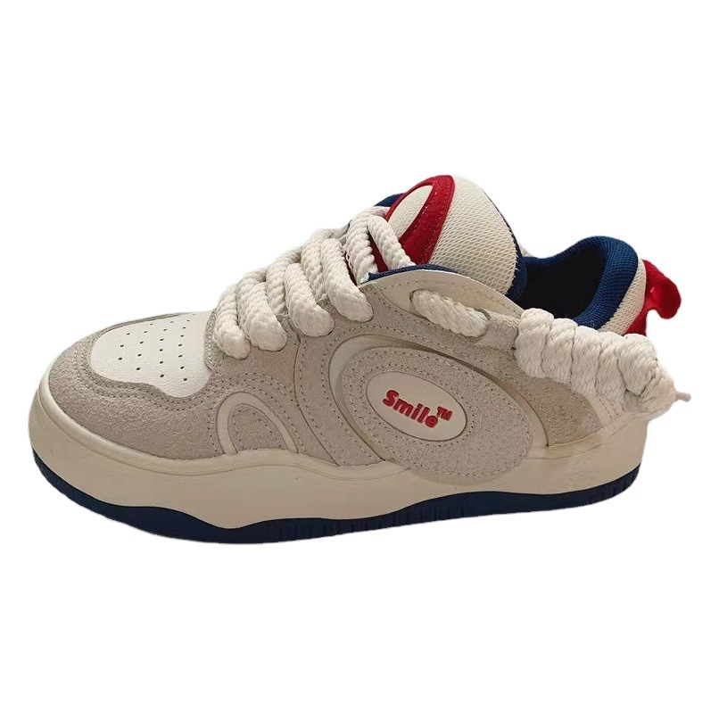 Yuanbo 2023 verano nuevos deportes zapatillas de las mujeres nicho original diseño versátil plataforma casual zapatos blancos