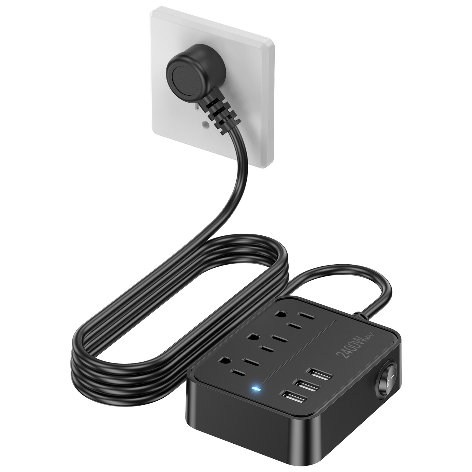 PC-15 US 표준 플러그 스트립 검정색