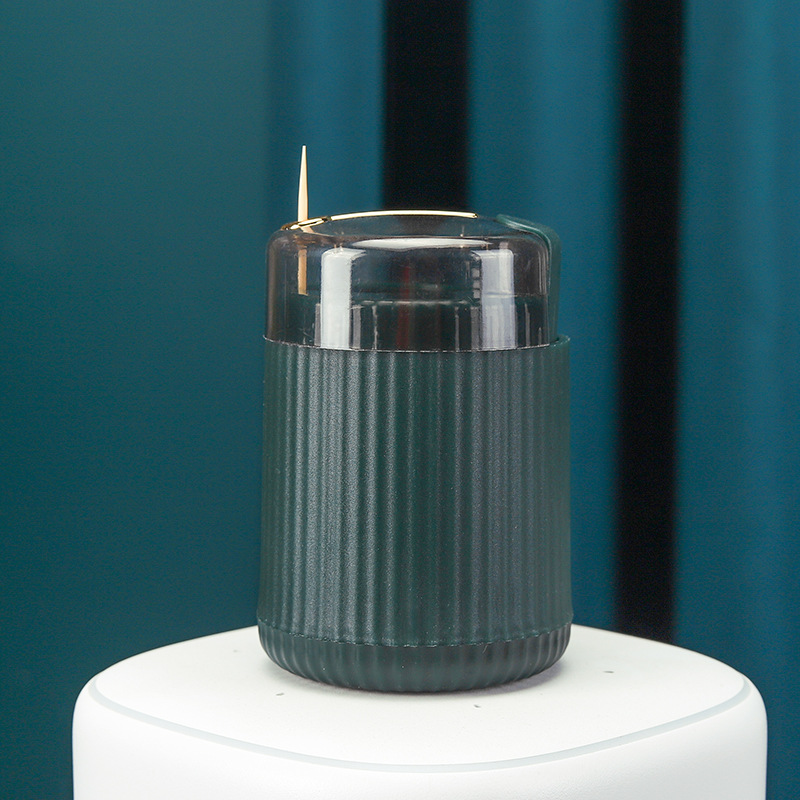 Luz creativa caja de palillo de dientes de lujo automático pop-up titular de palillo de dientes tipo de prensa automática botella palillo de dientes del hogar tarro