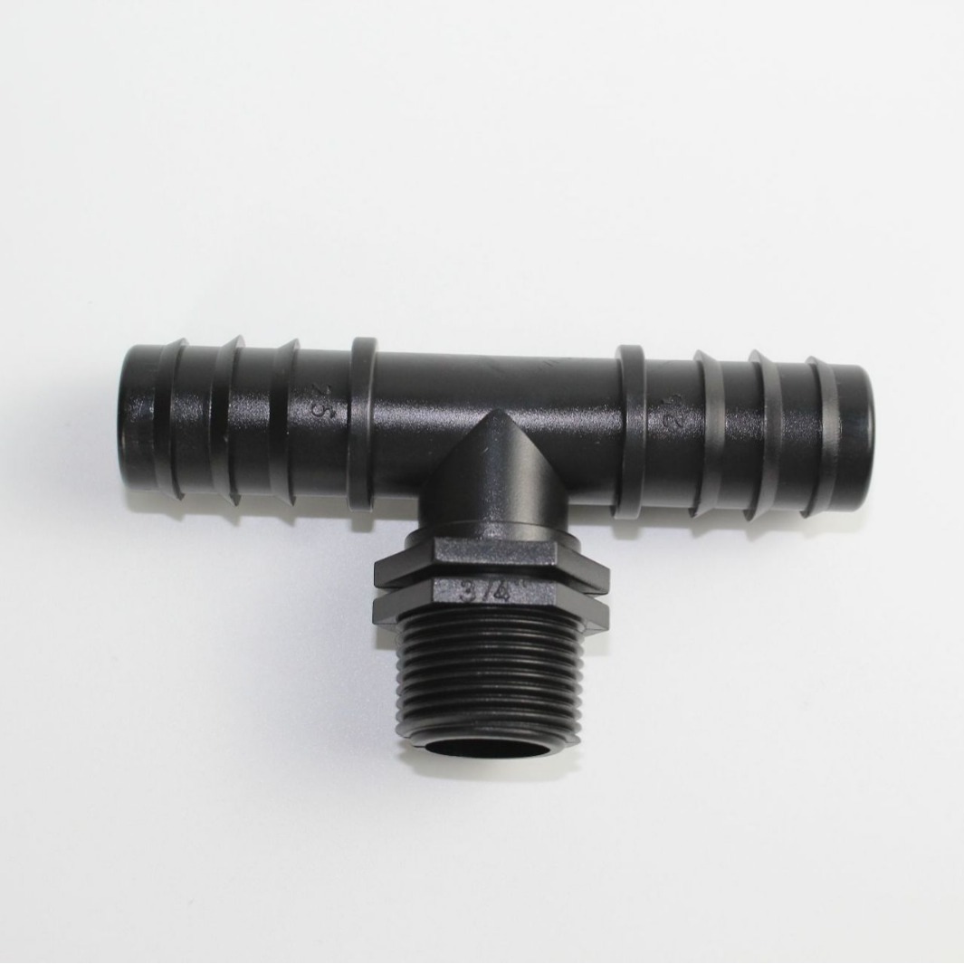 Conector T para Tubo PE de 25 PE 6 Dientes Exteriores en Polipropileno de Fácil Conexión para Riego