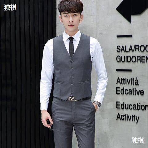 スーツのベストスーツの男性の新型のアイロンをかけない男性のスーツのベストのベストの馬は韓国版の修身の肩のカジュアルなズボンの潮を挟みます。