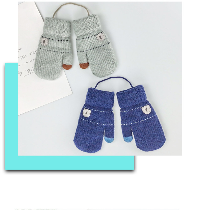 Guantes Para Niños Otoño E Invierno Guantes Cálidos Y De Terciopelo Para Colgar En El Cuello Guantes De Punto display picture 7