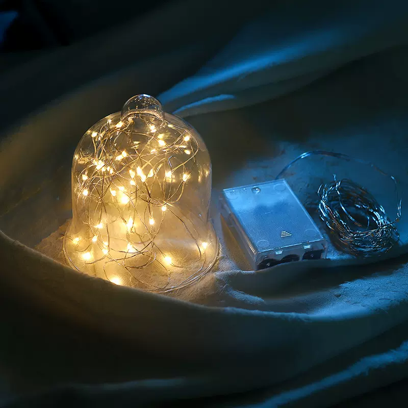 LED铜丝线灯串 DIY鲜花束包装满天星星ins房间节日装饰灯闪灯彩灯