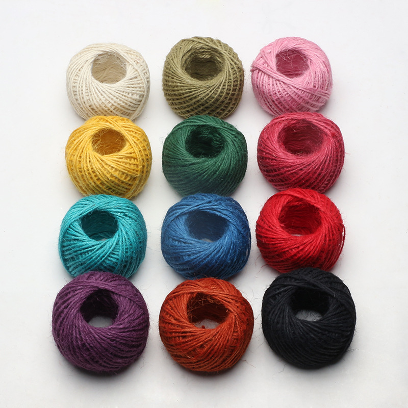 Embalaje de flores cuerda de cáñamo hecha a mano frotada a mano hilo de cáñamo Lino regalo especial cuerda tienda de flores material floral al por mayor