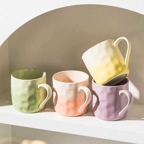 Stylish High-Quality Ceramic Cup  New Cream Style Couple's Mug for Women Creative Breakfast Coffee Cup