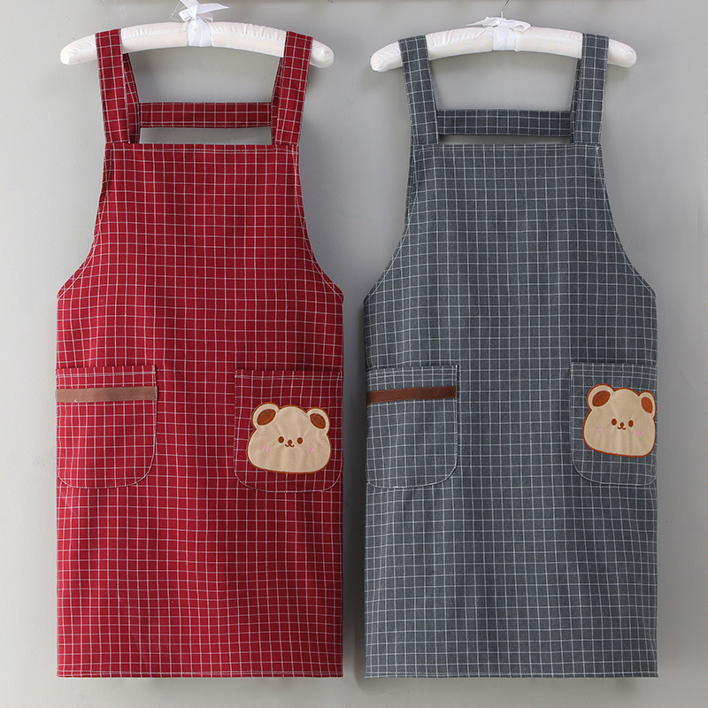 New kitchen apron old coarse cloth women's fashion housework cooking breathable cotton waist men's factory work clothes