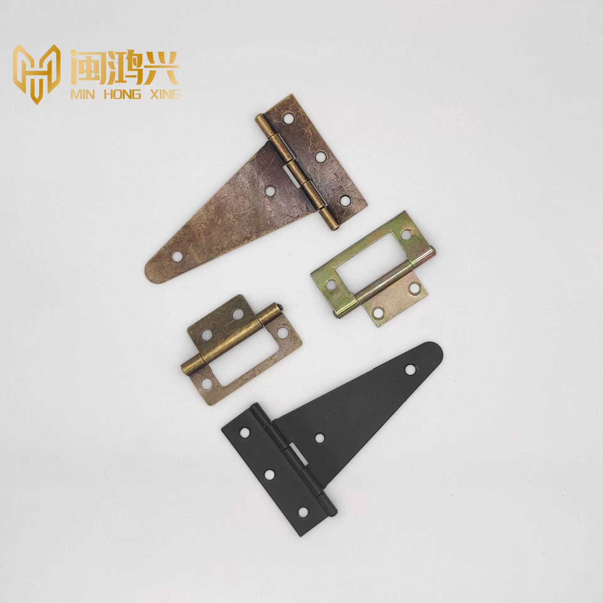 T型铰链合页三角型合页小子母合页开槽轴承门窗箱包木盒配件铁