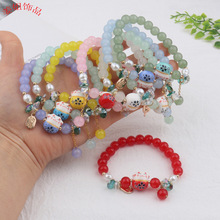 创意小清新民族风景德镇陶瓷招财猫串珠手链情侣学生小众设计手链