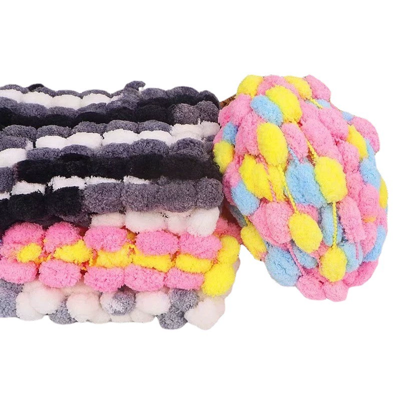 Большой мяч грубая шерсть круглая нить петля вязание крючком диван подушка ковер подушка ручной работы DIY тканый материал сумка