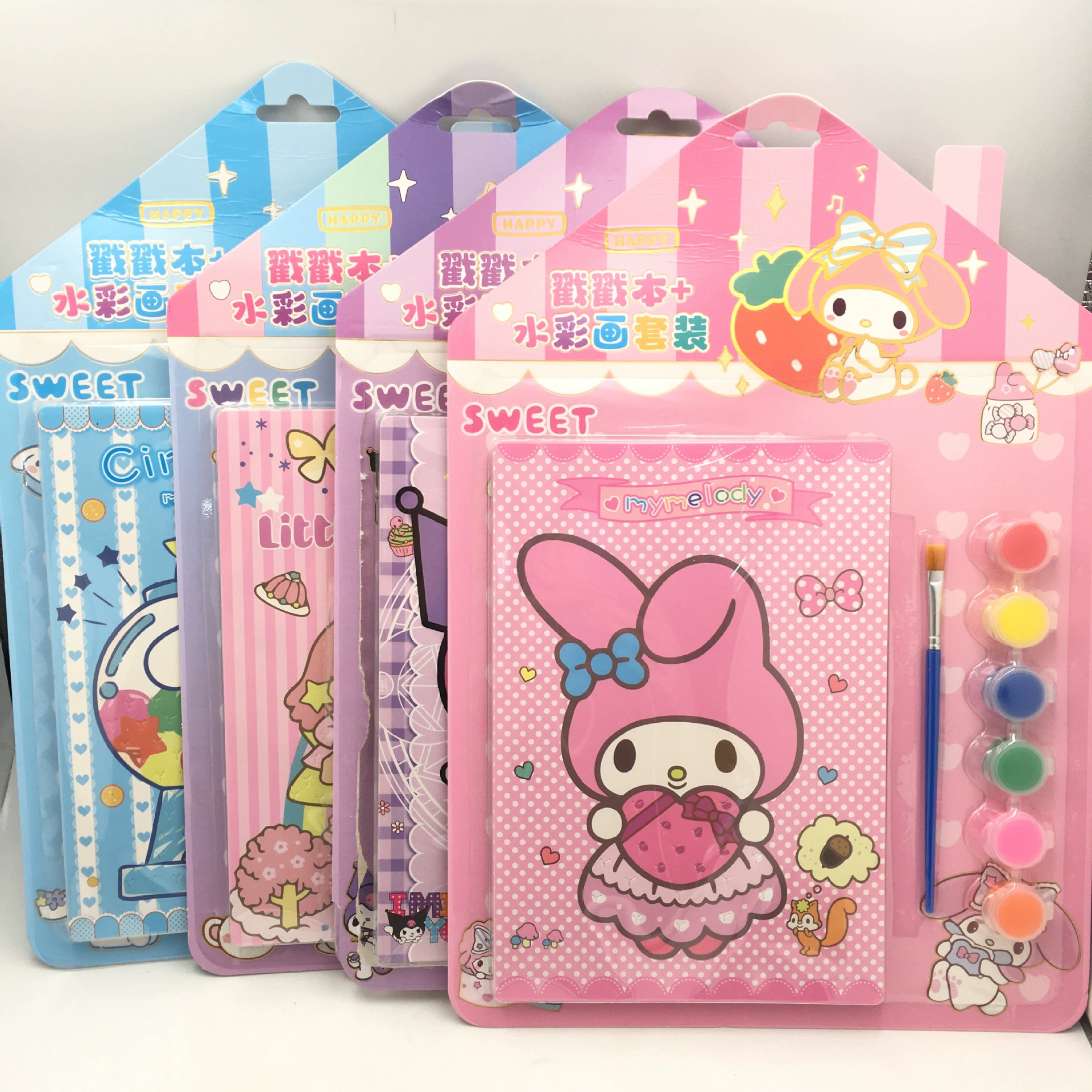 Sanrio, акварель, набор, раскраска, книга с рисунками, HANDMADE