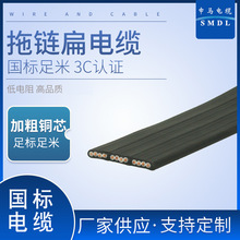 拖链扁电缆拖链电缆线起重机吊装控制线高柔性阻燃橡胶扁平护套线