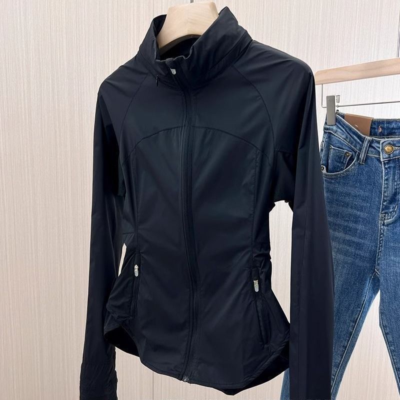 Women's UPF50+ Sun Protection Jacket Lightweight Windproof Full Zip Coat With Pockets For Yoga Running Hiking Outdoor_voghion.com
