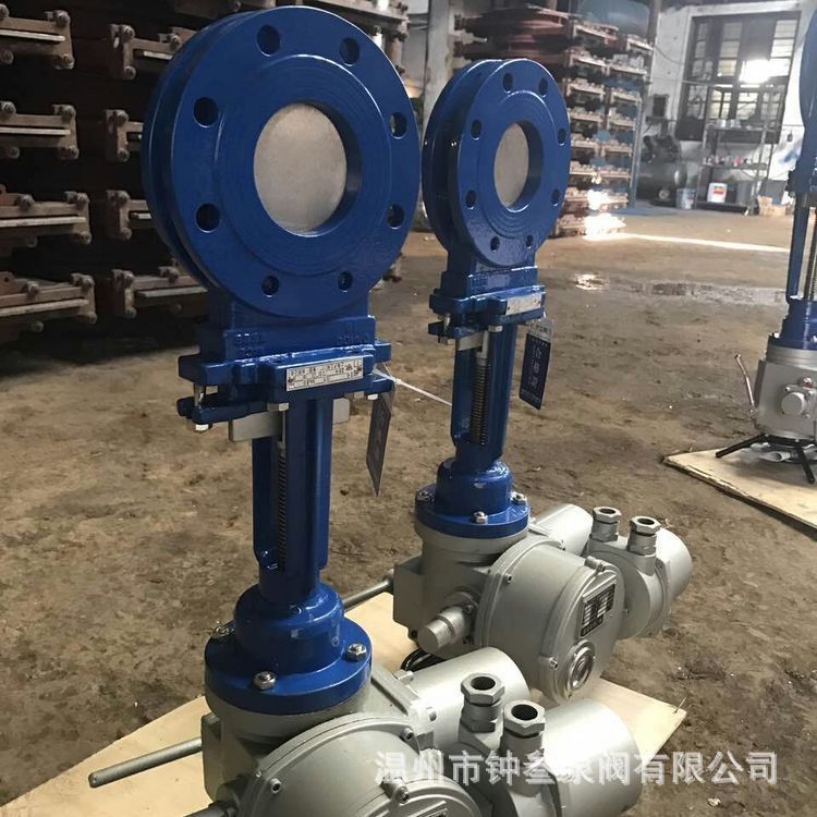 PZ973H-10P 不锈钢电动对夹式刀闸阀 手电一体插板阀PZ973H DN150