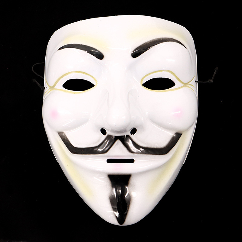 Fabricantes al por mayor carnaval transfronterizo V-shaped venganza máscara de Halloween payaso de terror disfraz máscara de plástico