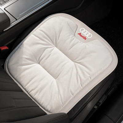 Suitable for Audi A6L/A7L/A4L/Q5L/Q3/Q6/Q4/A8 Warm Cushion Seat Cover Winter Seat Cushion (Seat cushion, seat cover) - flannel-off-white-audi-front-row-1-piece