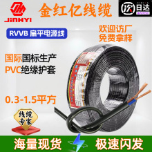 國標RVVB兩芯護套線0.5 0.75 1.5平方純銅扁平纜線電源線家用電線