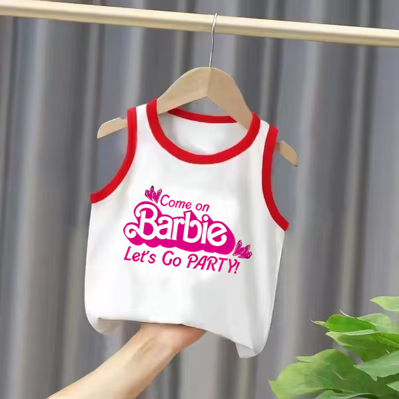 International Foreign Trade Come on Barbie Let's go Barbie Movie Children's Fashion Boys and Girls Sleeveless T-shirt