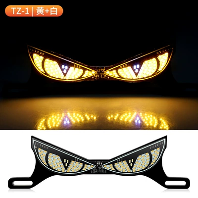 Cross-Border Motorcycle License Plate Screw Light Triangle Semicircle Flashing Devil Eye Modified Universal Decorative Accessories Car Lights (Other lights) - snake-eye-light-white-yellow-flashes