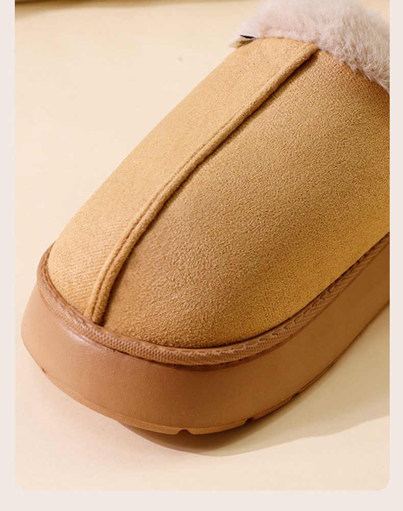 2025 New home Baotou cotton slippers for women in autumn and winter, suede indoor winter thick-soled home slippers for men pic 5