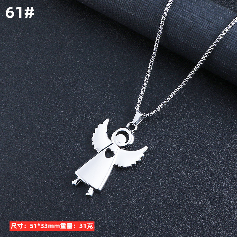 Hombres collar de titanio joyería acero aleación personalizada colgante ins hip hop calle suéter largo cadena accesorios colgantes