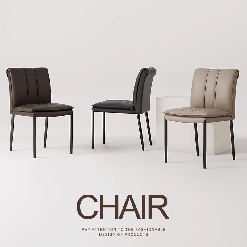 Silla de comedor para el hogar de lujo ligero italiano Silla de respaldo Silla de hotel de diseño Silla de comedor minimalista moderna