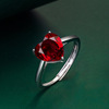 Fresh ring, zirconium heart shaped, jewelry, accessory, Korean style, simple and elegant design