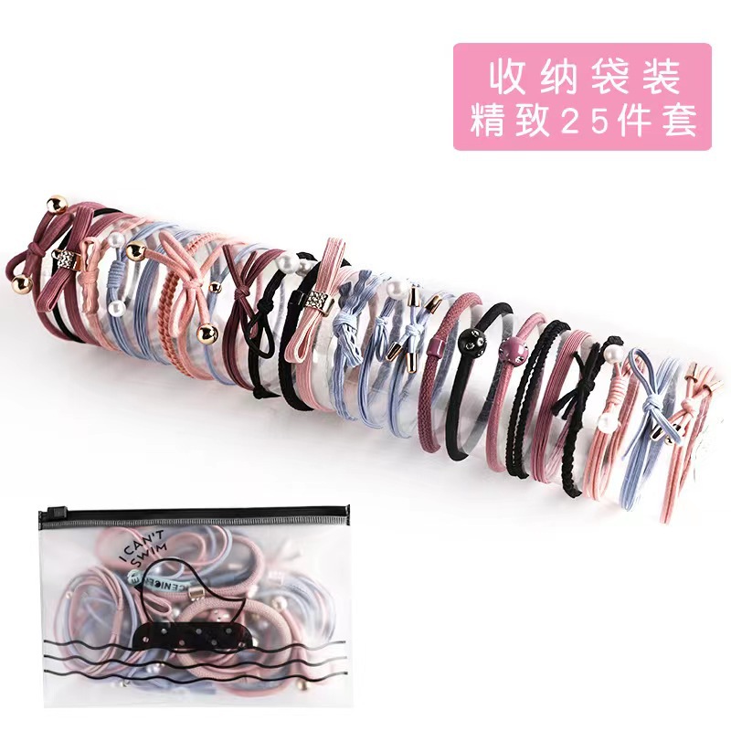 Diadema femenino neto rojo ins traje corbata cuerda de pelo simple temperamento chica banda de goma niños banda pelo Corea del Sur Accesorios