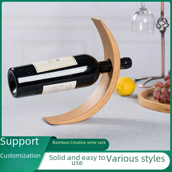 Red Wine Rack Bamboo Wine Rack Ornaments Simple Winery Club Display Rack Decorative Creative Wine Bottle Rack Wine Bottle Rack