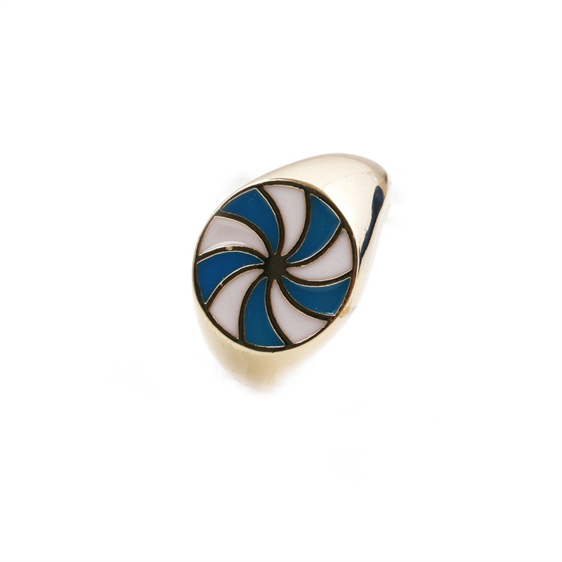 New Fashion Colorful Windmill Dripping Oil Geometric Ring Wholesale Nihaojewelry display picture 5