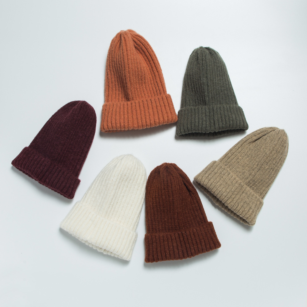 38g Weight Housewarming, Anniversary, Business, Wedding, Outdoor, Travel, Birthday, Festival, Sports, Shopping Occasion Solid Color Pattern Unisex Gender Korean Style Style Khaki, Grey, Beige, Pink, Purple, Red, Green, Blue, Wine Red, Camel, Yellow, Black Color One Size Size Korean Knitted Hat Autumn And Winter Warmth Fashion Striped Woolen Hat Solid Color Flanging Hedging Cold Hat 3