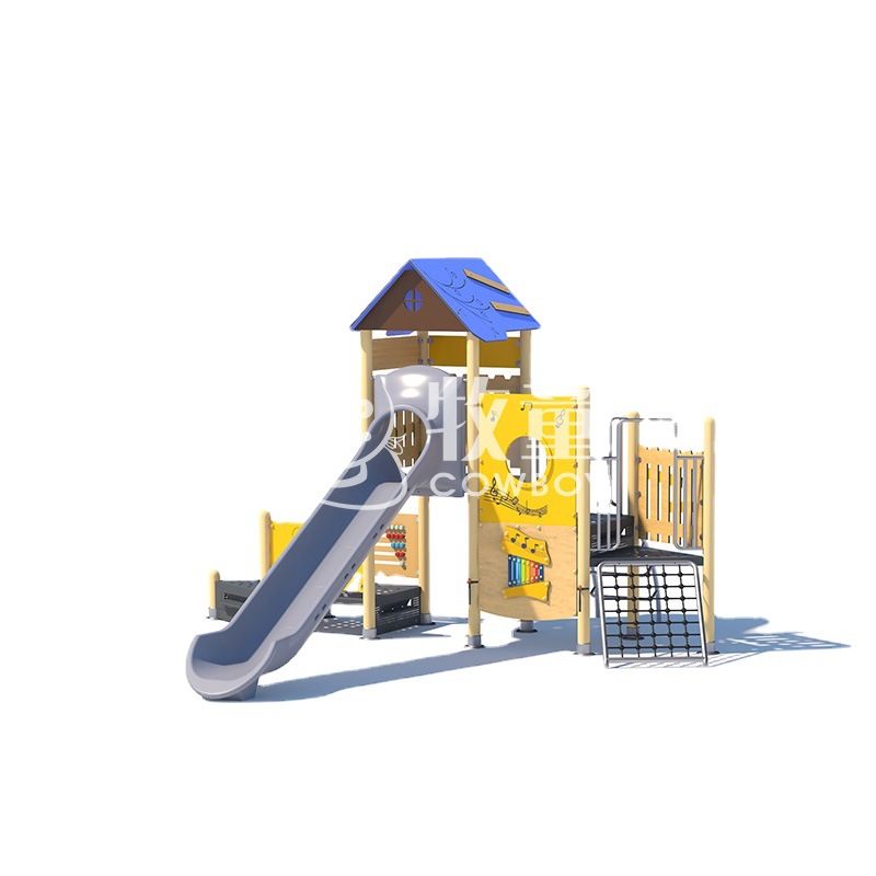 Jardín de infantes al aire libre pequeño tobogán de combinación de tobogán para niños instalaciones de entretenimiento juguetes de diapositivas al aire libre para niños